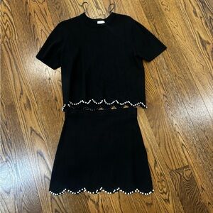 H&M Black Knit top and skirt set